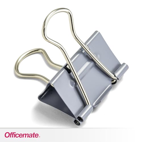 Officemate EZ Binder Clips, Medium Size, 12/Box, Gray (99250) image 4