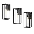 Bestshared Outdoor Wall Lantern, Anti-Rust Outdoor Wall Sconce Light Fixtures, Front Door Mount Light, Exterior Lighting Fixture, Porch Lamp with Clear Glass (Black, 3 Pack)