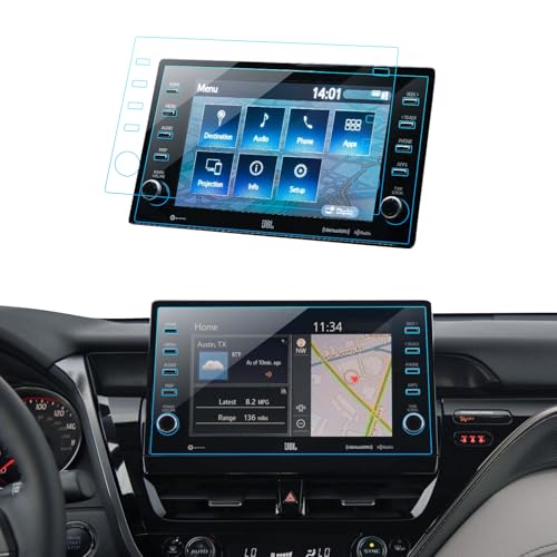 LANTU 2PCS Car Screen Protector for Toyota Camry (XLE/XSE/LE/SE/TRD) Hybrid 2024 2025 2023 2022 2021 Accessories Navigation Nano Touchscreen Protector Film HD Clear Anti-Glare 9''