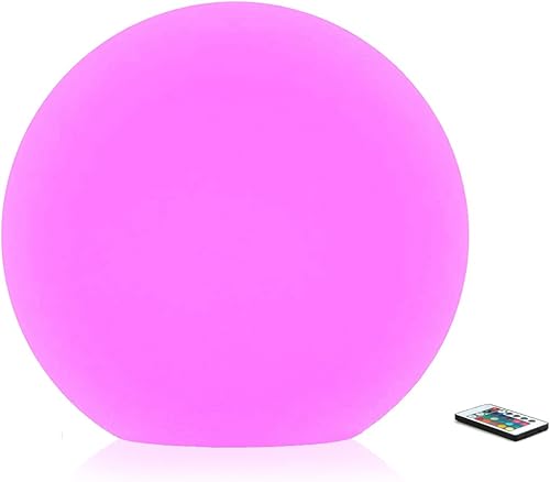 Hathdia Luz LED de bola de 47 pulgadas luces de noche recargables multicolor impermeable regulable lámpara de estado de ánimo con control remoto