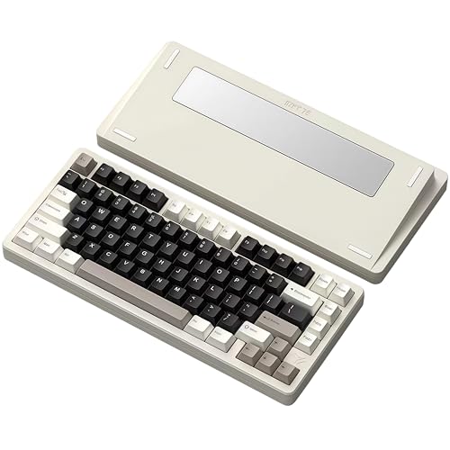 Image of MK INKY75 CNC Aluminum Mechanical Keyboard Triple-Mode Connectivity Gaming Keyboard, 75% Layout Mechanical Keyboard,with Superior Acoustics, Creamy Sounding, RGB /HMX /4000mAh(Light Beige)