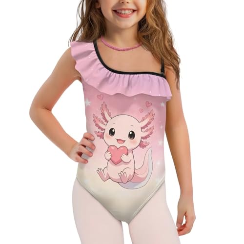 Image of Girls Swimsuit One Piece Ruffle Swimsuit Non-Slip Straps UPF 50+ for Girls Size 3-14 Years