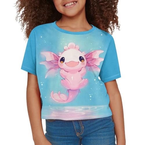 Crop Tops for Girls Size 5-14 Short Sleeve T-Shirt Summer Casual Tees Top Kids Cropped Shirts3