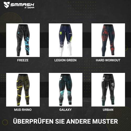 Foto von SMMASH Kompressionshose Herren Laufhose Lang Leggings Sportleggings Für Männer Atmungsaktiv Second Skin Technologie Running Hose