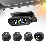 【LCD-Anzeige】Farbige Flüssigkristall-Digitalanzeige, die die Echtzeitüberwachung des Drucks und der Temperatur der 4 Reifen jederzeit klar anzeigt, um den Status des Fahrzeugs zu überprüfen, damit Ihr Fahrzeug keine Angst vor Herausforderungen hat.