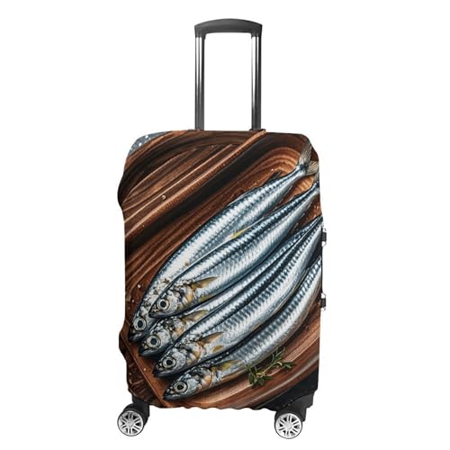 Sardines Elastic Luggage Cover Suitcase Protector for 19-32 Inch Suitcases | Universal Stretchable Travel Bag Cover | Anti-Scratch, Washable with Zipper Closure XL