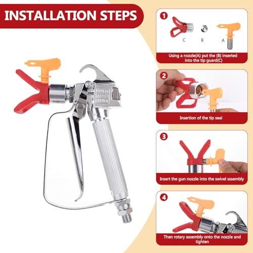 Dusichin FBA_DUS-036 Dus-036 Airless Paint Spray Gun High Pressure 3600 Psi 517 Tip Swivel Joint thumb #4