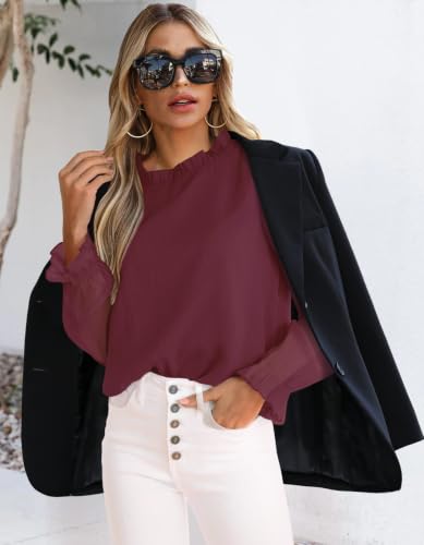 Image of Aifer Womens Blouses Dressy Casual Business Work Shirts Mock Neck Tops