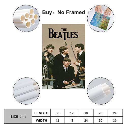 LORGL Poster mural décoratif sur toile The Beatles – Pour chambre à coucher – 40 x 60 cm - Les Beatles, Paul McCartney, John Lennon, RIngo Starr, George Harrison LORGL Poster mural décoratif sur toile The Beatles - Pour chambre à coucher - 40 x 60 cm – Image 3