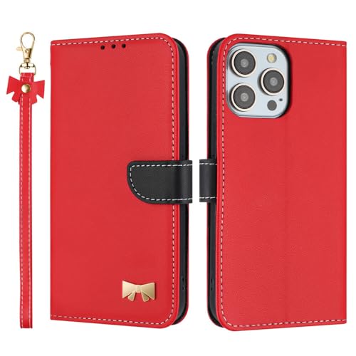 Étui iPhone 14 Plus rouge de style portefeuille pour vos voyages