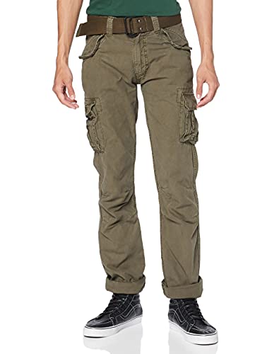Schott NYC Pantalons Homme TRBATLE70PK2 Olive 32