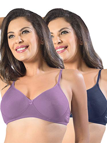 Image of SONARI Womens Non Padded Cotton Bra | Wire Free, Medium Coverage, Seamless Cups, Comfortable Polyester Cotton Blend Fabric | Adjustable Straps, Ideal for Everyday Wear - Smile