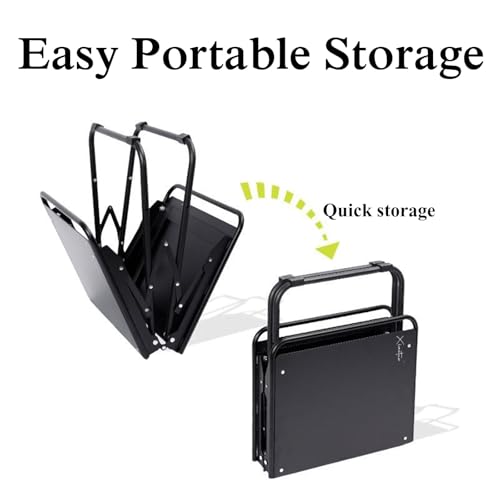 Tavolo da campeggio, portatile, pieghevole, con borsa portaoggetti, per barbecue, spiaggia, pesca e picnic all'aperto, grande design in metallo, perfetto per giardino e balcone