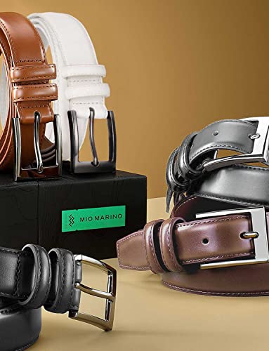 Marino’s Men Genuine Leather Dress Belt with Single Prong Buckle - Charcoal - 40 (Waist: 38)2