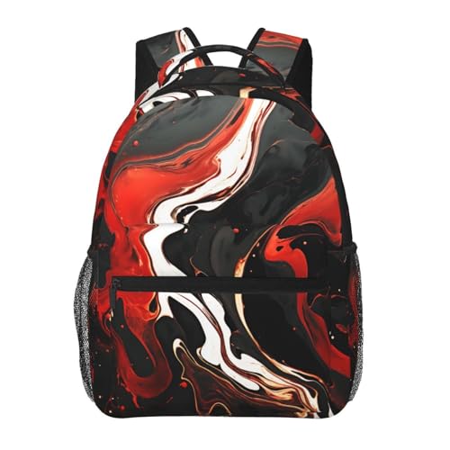 Sac à dos voyage ordinateur en marbre noir pour le travail et déplacements urbains