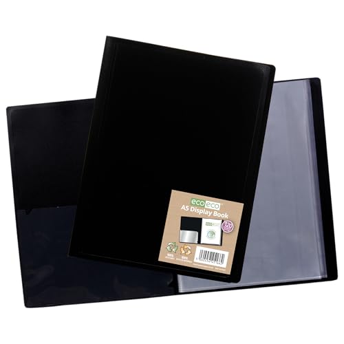 eco-eco A5 100% Recycled 120 Pocket Black Flexible Cover Portfolio Book Folder Display Book, Pack of 12 Folders, eco166x12 - Image 2