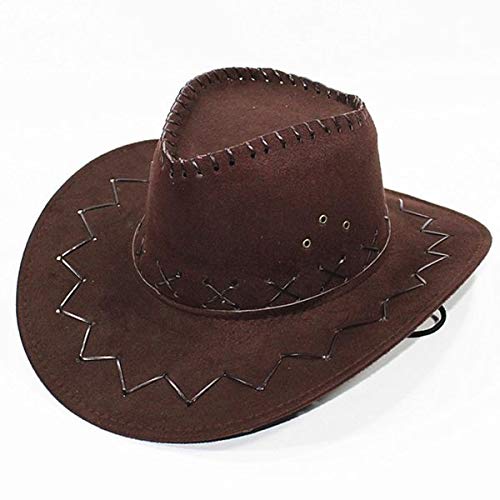 Brown Suede Effect Cowboy Hat – Western Style Fancy Dress Accessory for Adults, Perfect for Festivals, Themed Parties, Country Events & Hen/Stag Nights