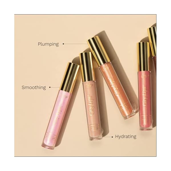 City Beauty City Lips Clear - Plumping Lip Gloss - Hydrate & Volumize - High Shine Lip Plumper - Hyaluronic Acid & Peptides Visibly Smooth Lip Wrinkles - Cruelty-Free