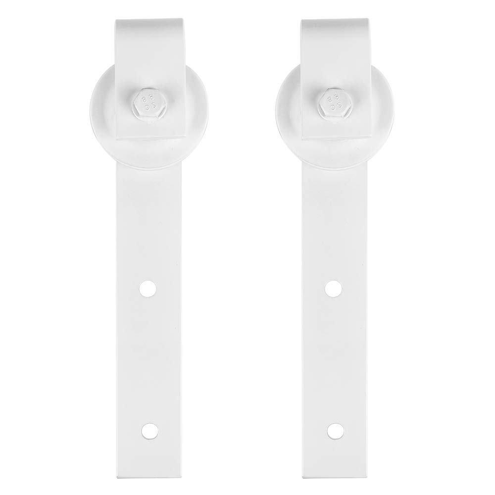 Quincaillerie pour Porte Coulissante, Kit de Rail pour Porte Suspendue, Ensemble Complet Industriel avec Roulettes, Système de Porte Coulissante (200cm/Blanc)