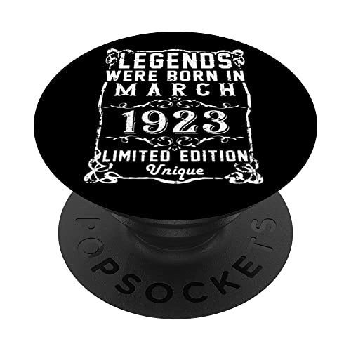 Cumpleaños Marzo 1923 Edición Limitada Regalo March 1923 PopSockets PopGrip Intercambiable