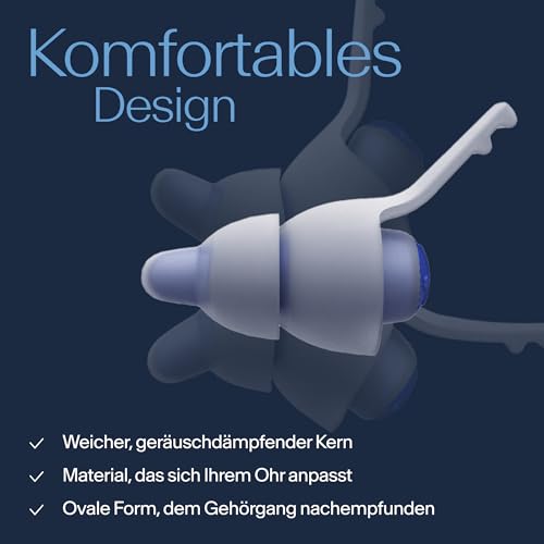 Alpine SleepDeep - Ohrstöpsel zum Schlafen und für Konzentration - 27dB - Neue 3D-Ovalform Ohrenstöpsel und weicher, geräuschdämpfender Kern für maximalen Komfort und Dämpfung - Größe S+M/L