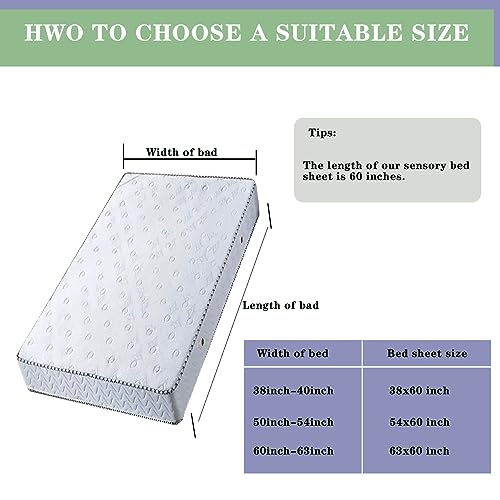 Image of Ntomtuex Sensory Bed Sheet for Compression Reduced Pressure Weighted Blanket to Keep Nice Sleeping Comfortable with Light Breathable Polyester, Blue, 54 inchx60 inch