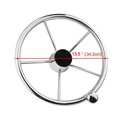 Generic Rvs Boot Stuurwiel 3/4-inch As 342mm Outdoor Roeiboten Zeilboot Hardware Benodigdheden met Center Cap - Image 3
