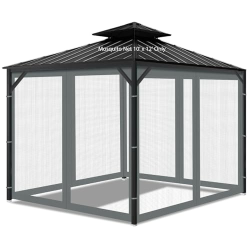 Gazebo Universal Replacement Mosquito Netting, 10' x 12' Outdoor Mesh