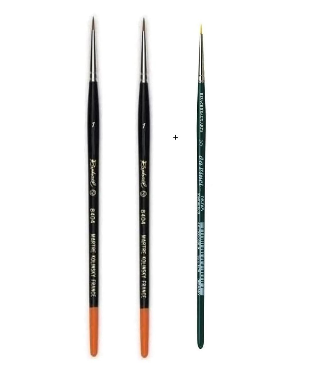 Pinceau Raphael Series 8404 Kolinsky taille 1 évite les pointes évasées en aquarelle