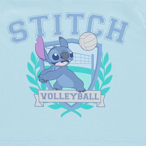 Disney Lilo and Stitch Girls Short Sleeve T-Shirt- Stitch Girls Volleyball Graphic V Neck Sizes 4-164