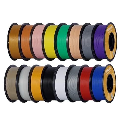 Image of Kingroon PLA 3D Printer Filament Bundle, 16 Rolls, Dimensional Accuracy + /- 0.02 mm, 16kg Spool(35.2lbs), 1.75 mm 16 Colors