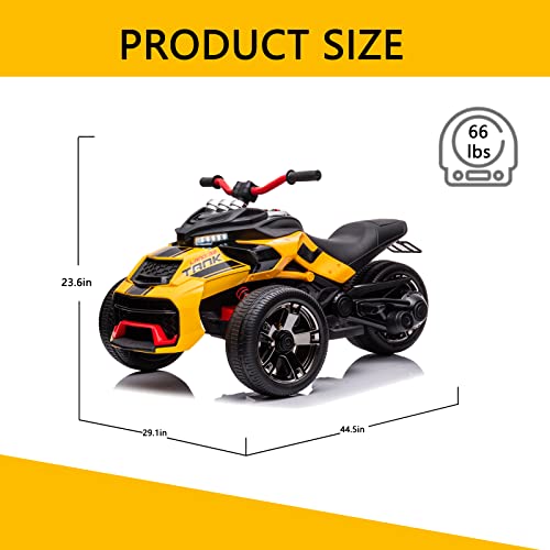 Image of 24V Ride On Toys for Kids 4-8 Kids' Electric Motorcycle 3 Wheeler ATV