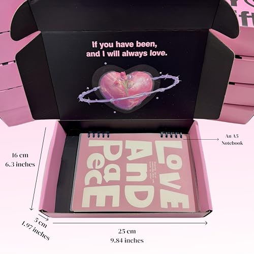 Image of Black and Pink Romantic Small Shipping Boxes, 9.8 x 6.3 x 2 inches, 10 Pack Corrugated Cardboard Mailing Boxes