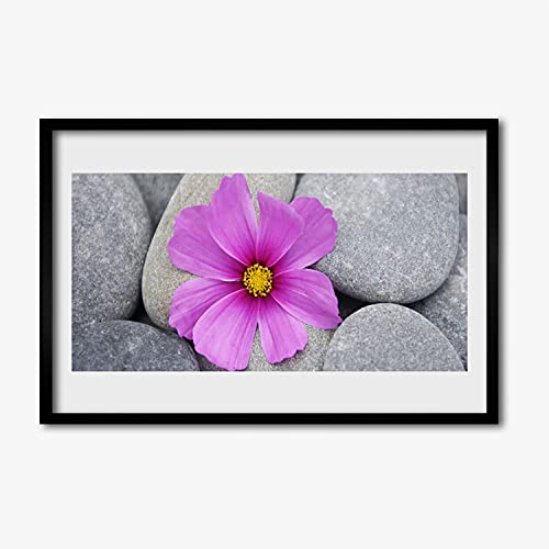 Affiche avec cadre salon déco et cadre en MDF plante de spa fleur 60x40