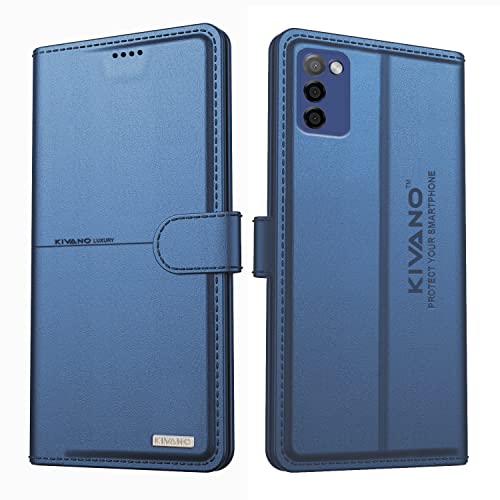 Image of KIVANO Professional Series Wallet Case for Oppo A53s 5G | Luxurious Design | Handcrafted Unique | Premium | PU Leather Flip Cover | Card Slots | Protective Case | Magnetic Closure - Dark Blue
