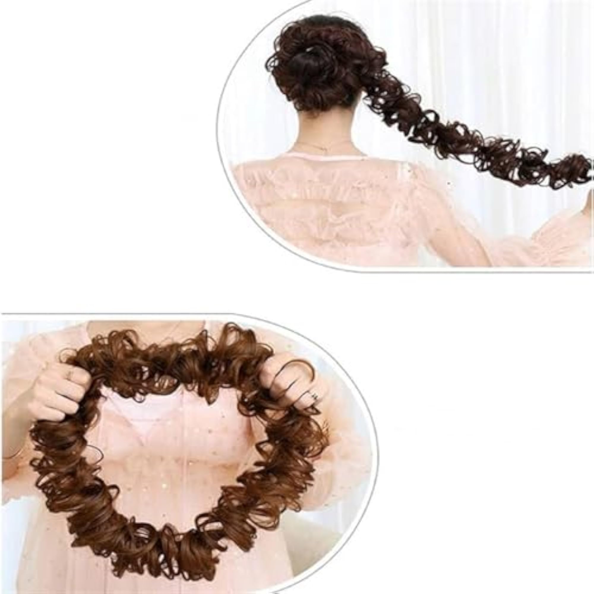 Synthetic Curly Messy Bun Ponytail Hair Extensions for Women