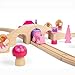 Bigjigs Rail Fairy Figure of Eight Train Set - 35pc Pink Wooden Railway, Toy Trains & Accessories, Princess Toys for Kids, Compatible with Most Other Rail Brands, 3 Years Old +