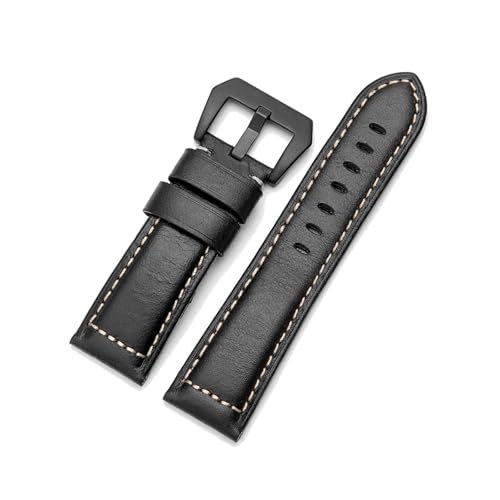 Bande de montre en cuir 22mm style vintage huilé avec boucle en acier