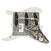 Fender Stratocaster PreWired Strat Pickguard, Original '57/'62 SSS Parchment BUNDLE with 12x Fender Guitar Picks and Liquid Audio Polishing Cloth - Loaded Pickguard Stratocaster