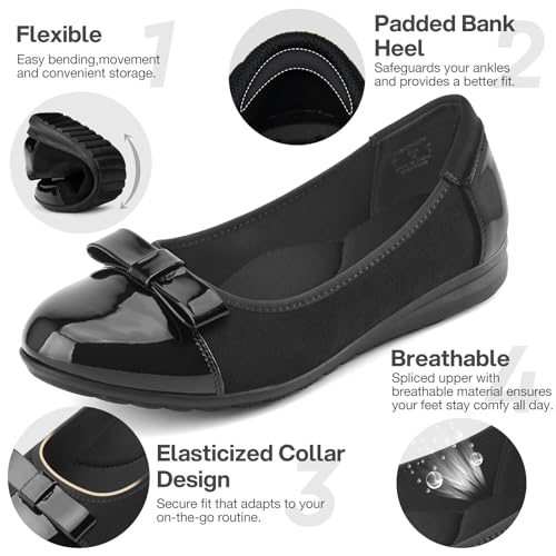 ZURIN Women's Comfortable Ballet Dressy Flats Round Toe Flats Slip On Flats Dress Work Shoes for Business Casual Office2