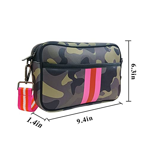 Bolso cruzado de nylon con diseño cuadriculado para mujer miniatura 5