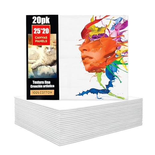 Catálogo para Comprar On-line Lienzos preestirados - los preferidos. 46 20 Pcs bastidores para pintar,(20x25cm) lienzos para pintar,canvas para pintar 100% algodón,libre de ácidos,para Artistas Profesionales, Aficionados y Principiantes (20)