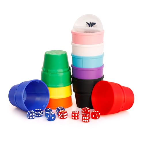 Vulcan Print Dice Up! 10 Player Game Set Liars Dice Poker Mexico Colorful Durable Sustainable PLA Party Game Gift Idea Interlocking Travel Game 50 x 16mm Die