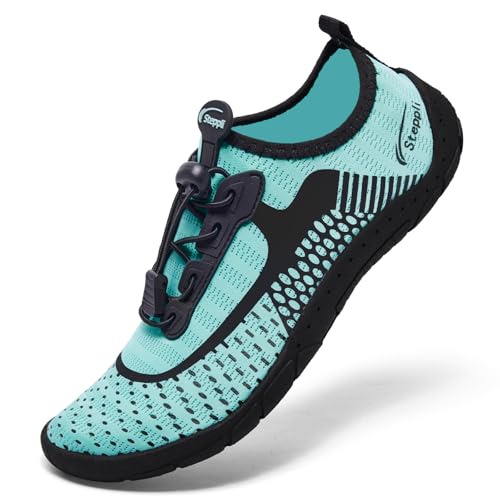 Steppli Aqua Swimming Water Shoes Beach Swim Pool Weitsuit Lightweight Shoes for Men Women Turquoise EU39=UK6.5