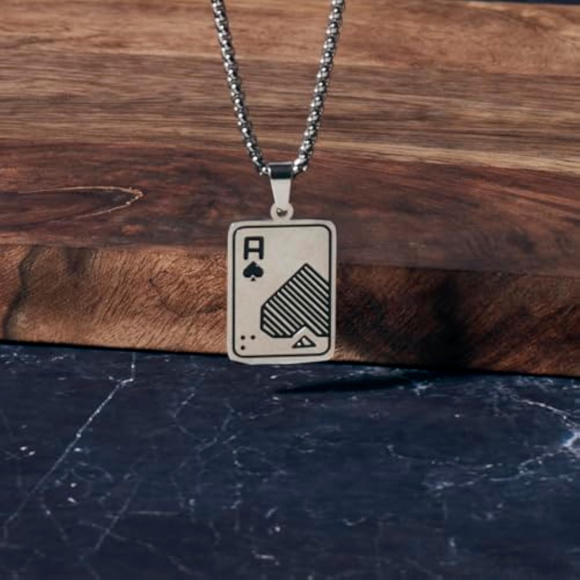 Stylish Ace Chain and Fortune's Card Ring Combo for Men