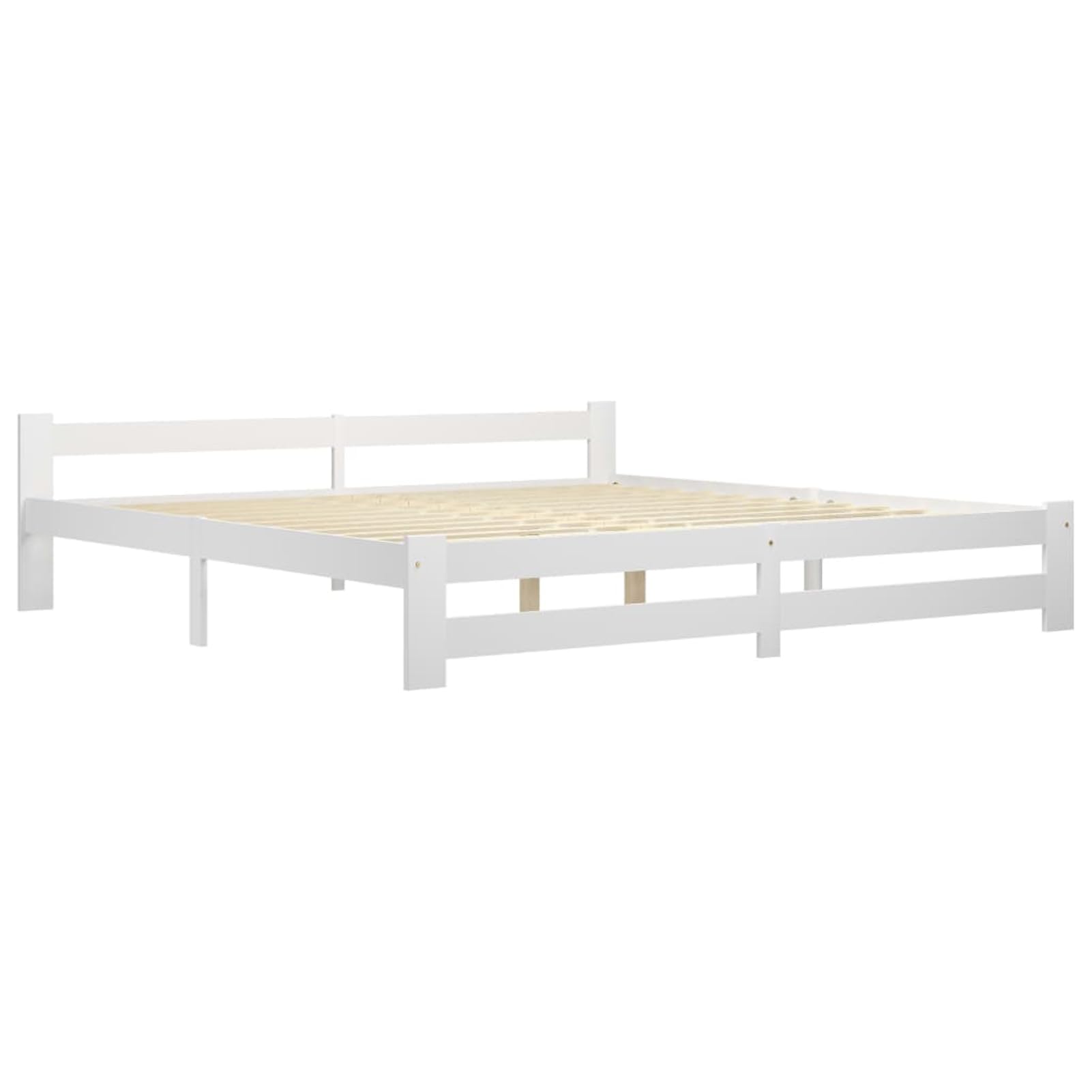 ATOMSTACK MAKER Letto in legno di pino massiccio, 200 x 200 cm, colore bianco, con spazio inferiore di 22 cm, struttura robusta e stile classico, per camera da letto