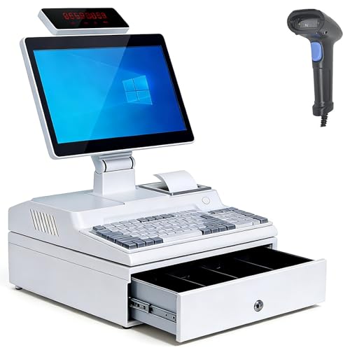 HNBYLMM Cajas Registradoras Pos, Caja Registradora Todo en Uno para Pequeñas Empresas, con Pantalla Táctil de 14