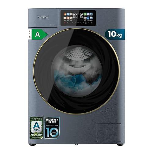 Cecotec Lave-linge 10Kg Chargement Frontal avec Autodose Bolero DressCode 10950 Autodose Inverter 3D Ice Blue A. 1400 tr/min, 13 Programmes, Basse...
