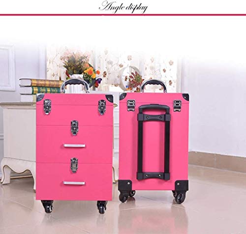 BYCDD Trolley Kosmetikkoffer Schminkkoffer, Schönheit Multikoffer Etagenkoffer Make-up Koffer für Maskenbildner…
