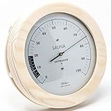 Fischer 196H-03 - Sauna-Hygrometer synthetisch - 155mm Sauna-Luftfeuchtigkeitsmesser – Kiefer-Gehäuse - Made in Germany